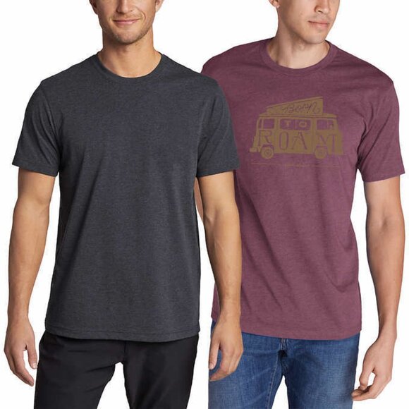 Eddie Bauer Men's Graphic & Crew 2-Pack T Shirt, M NWT - Picture 1 of 3